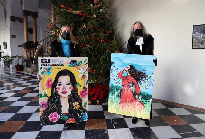 Ana Blasco (izda.), en la presentación del calendario.