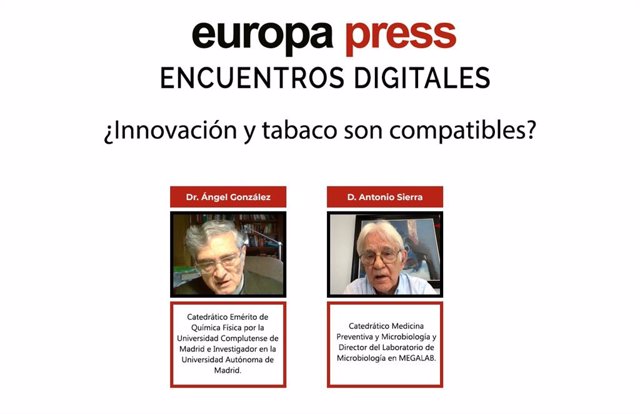Los protagonistas del encuentro digital organizado por Europa Press bajo el título: '¿Innovación y tabaco son compatibles?'