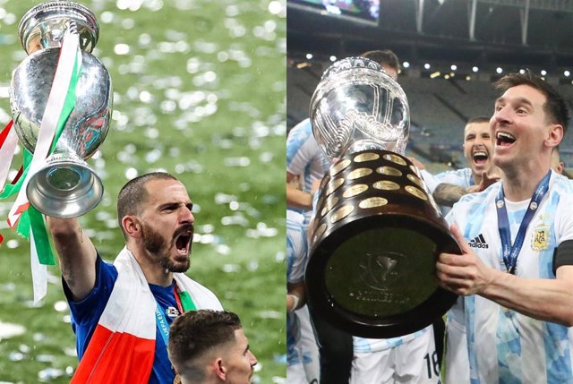 Chiellini y Messi con la Eurocopa y la Copa América de 2021