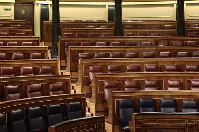 Imagen de archivo del Congreso de los Diputados por dentro, vacío