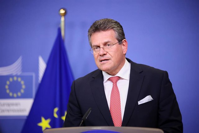 Archivo - El vicepresidente de la Comisión Europea para las Relaciones con Reino Unido, Maros Sefcovic, responsable del equipo negociador europeo