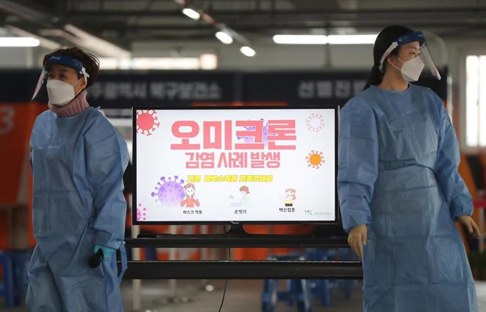 Punto de test de detección del coronavirus en Corea del Sur