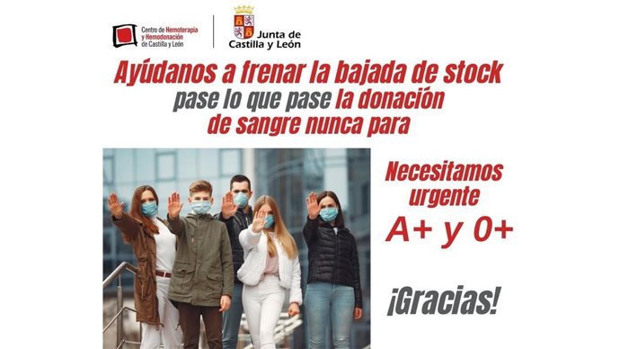 Gráfico elaborado por @donasangreCYL sobre el estado de las reservas A+ y 0+