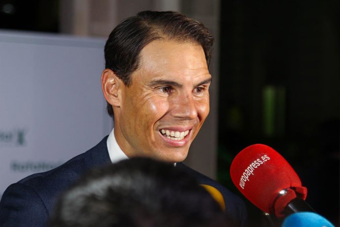 Rafael Nadal, founder of Rafa Nadal Foundation attends the media during the X Anniversary of Rafa Nadal Foundation dinner at Italian Consulate on November 18, in Madrid, Spain.