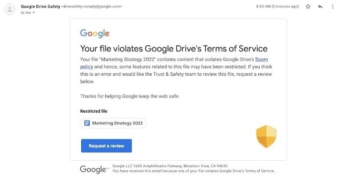 Notificaciones de Google Drive por email.