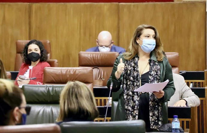 Archivo - La consejera de Agricultura, Ganadería, Pesca y Desarollo Sostenible, Carmen Crespo, en el Pleno del Parlamento en foto de archivo.