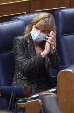 La ministra de Educación y FP, Pilar Alegría, en una sesión plenaria en el Congreso de los Diputados, a 16 de diciembre de 2021, en Madrid, (España). Durante el pleno se ha abordado el proyecto de Ley Orgánica de ordenación e integración de la Formación