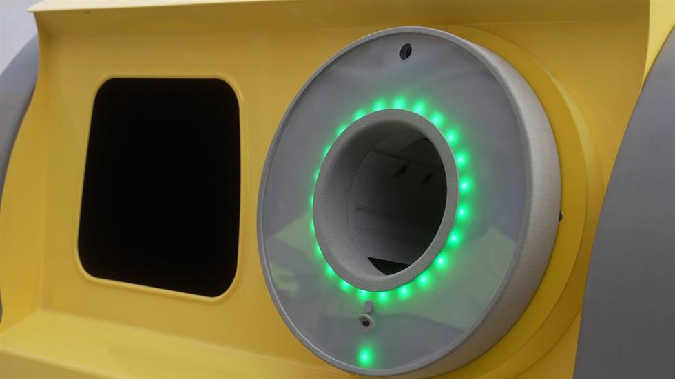 Contenedor amarillo con sensores