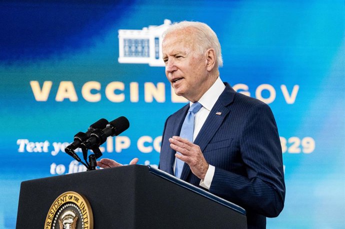 Archivo - Arxivo - El president dels Estats Units, Joe Biden, durant un acte en favor de la vacuanción contra la COVID-19