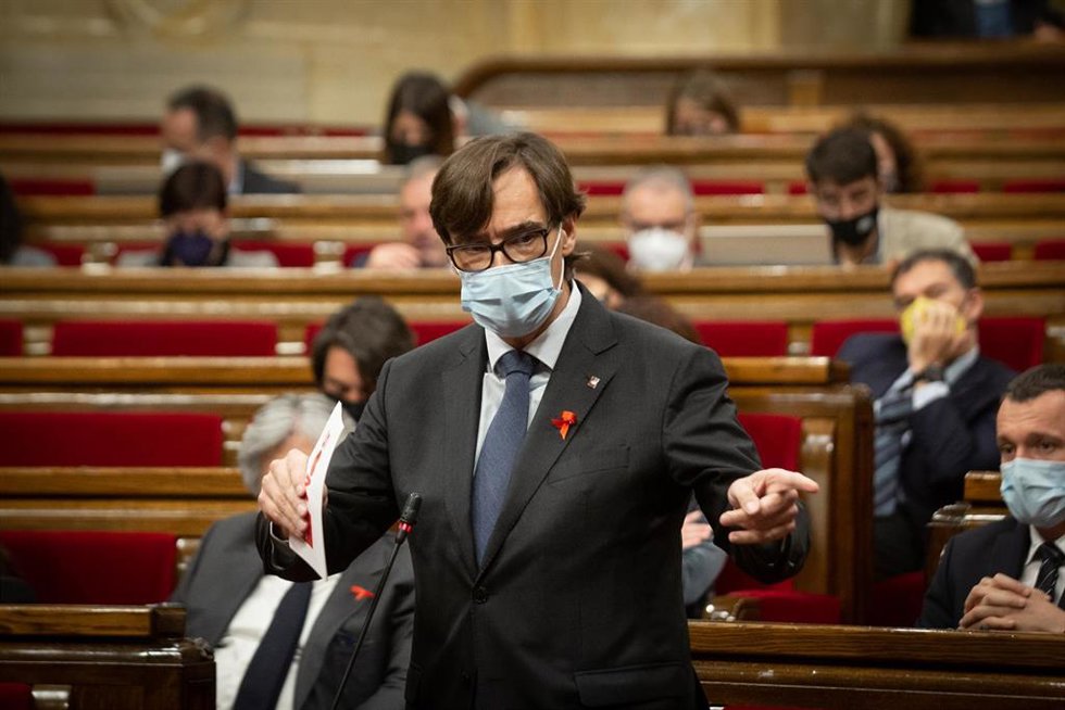 El líder del PSC en el Parlament, Salvador Illa, en una imagen de archivo en el Parlament. 
