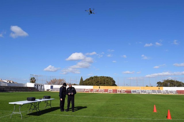 Prueba del nuevo dron de la Policía Local de La Puebla de Cazalla