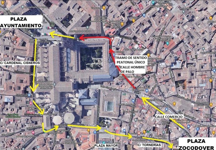 El Eje Peatonal Zocodover-Ayuntamiento Será De Sentido Único Los Días De Mayor Afluencia Para Favorecer La Fluidez Peatonal.