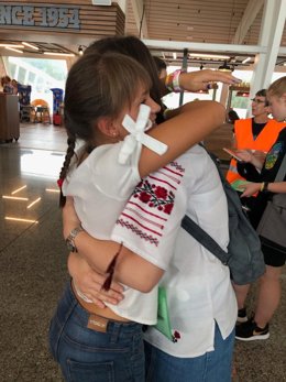 Una de las menores de Chernobil Elkartea a su llegada a Euskadi.