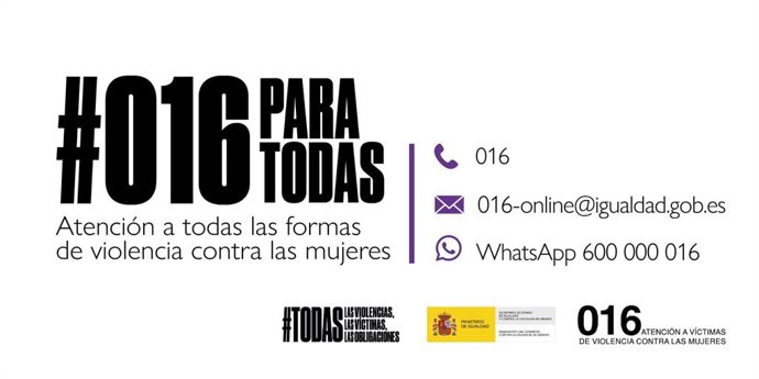 Archivo - Arxiu - Telfon 016 d'atenció a totes les formes de violncia contra les dones