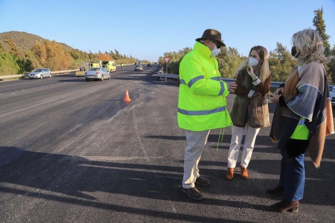 Mestre y Colombo en las obras de la A-390.