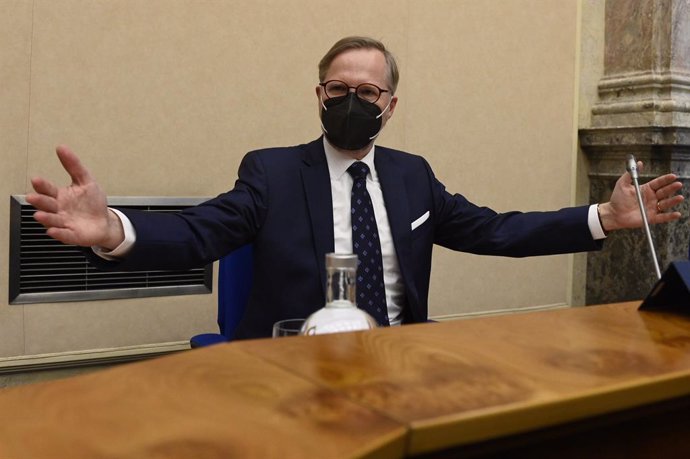 17 December 2021, Czech Republic, Prague: Czech Prime Minister Petr Fiala is pictured before the first meeting of the newly appointed government at the government office at the Straka Academy in Prague. Photo: Deml Ondej/CTK/dpa
