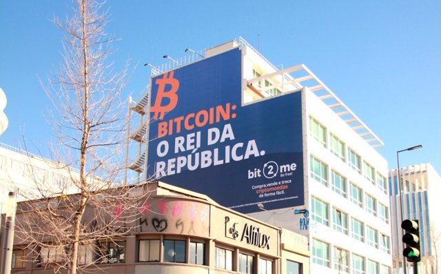 Cartel de Bit2Me en Lisboa