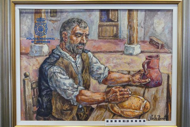 Imagen del cuadro de Vela Zanetti recuperado.