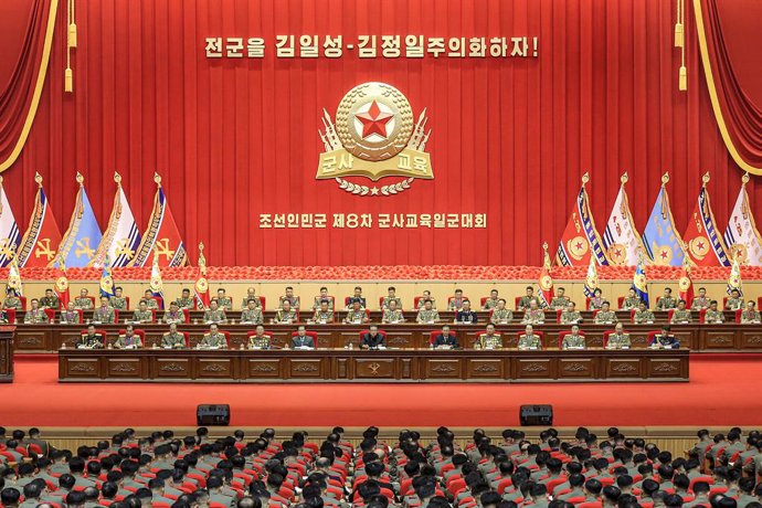 Kim Jong Un durante un evento del Ejército de Corea del Norte.
