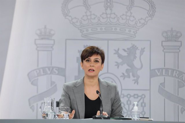 La ministra Portavoz, Isabel Rodríguez, comparece tras la reunión del Consejo de Ministros extraordinario.  