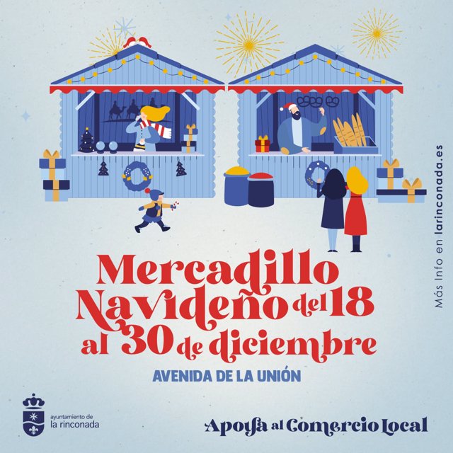 Cartel del mercadillo navideño de La Rinconada (Sevilla)