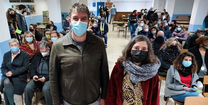 El coordinador de MÉS, Lluís Apesteguia, y la regidora de Modelo de Ciudad en Palma, Neus Truyol.