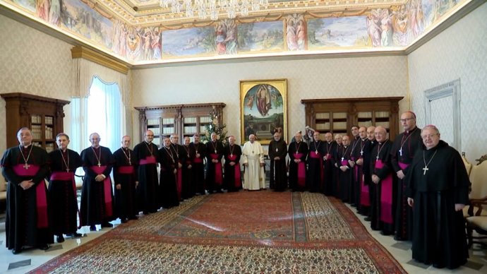 Los obispos aragoneses se reúnen con el Papa Francisco.