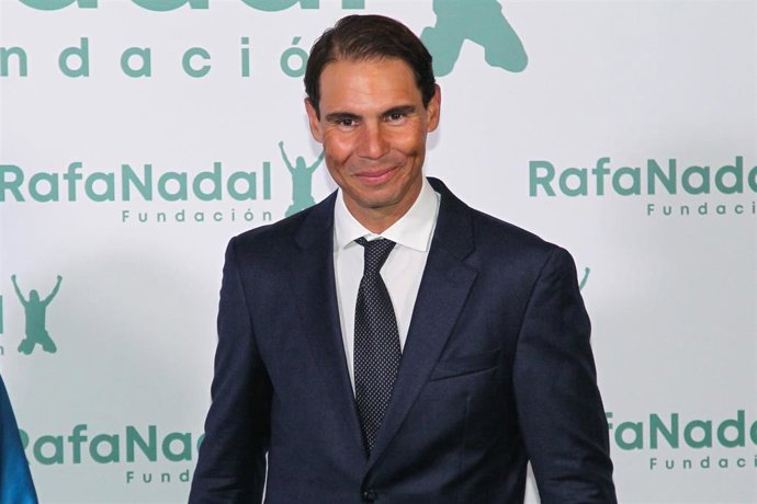 Rafa Nadal, founder of Rafa Nadal Foundation pose for photo during the X Anniversary of Rafa Nadal Foundation dinner at Italian Consulate on November 18, in Madrid, Spain.