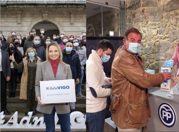 Marta Fernández-Tapias y Javier Guerra presentan sus avales para formalizar sus candidaturas a la presidencia del PP de Vigo, que se decide en el Congreso Local que se celebra el 18 de diciembre de 2021.