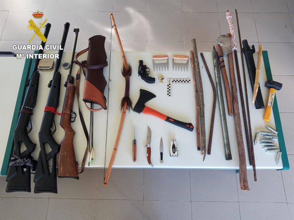 Armas incautadas al detenido