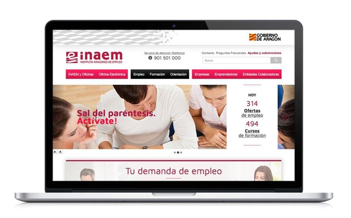 Home de la nueva página web del INAEM.