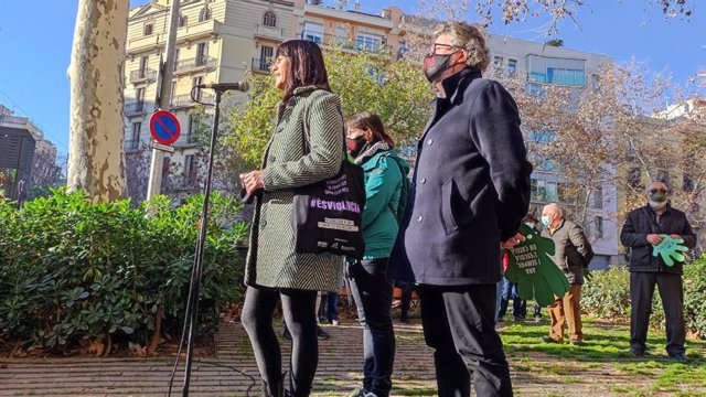 La membre del Govern del Consell per la República Catalana (CxRep), Aurora Madaula, en declaracions abans de la manifestació Somescola