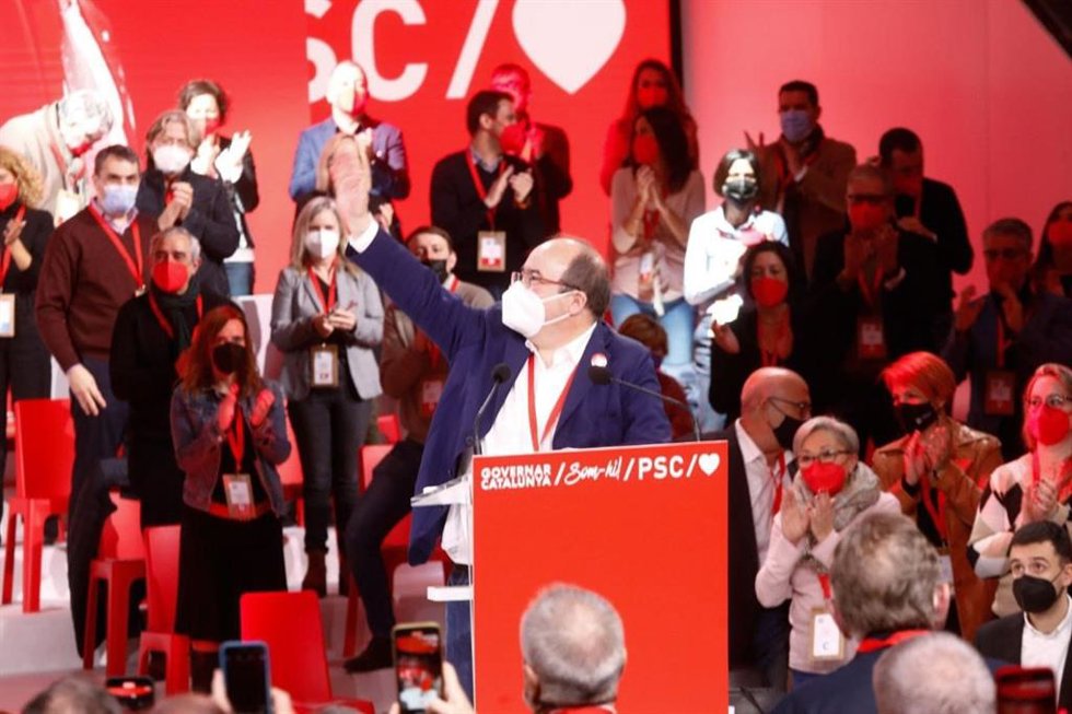 El ministro Miquel Iceta (PSC) en el Congreso Extraordinario del PSC en Barcelona.