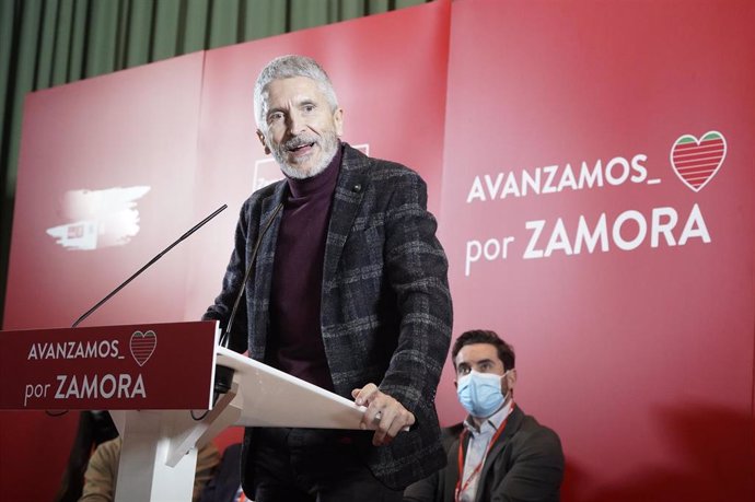 El ministro del Interior, Fernando Grande-Marlaska, en el Congreso Provincial del PSOE de Zamora.