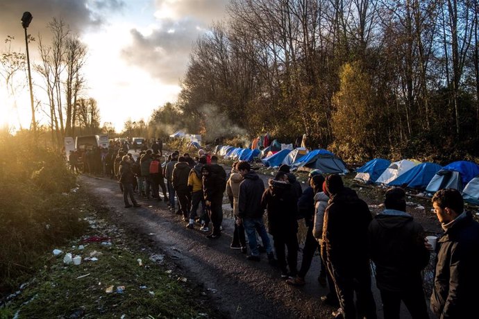 Campo de migrantes kurdos en Francia 