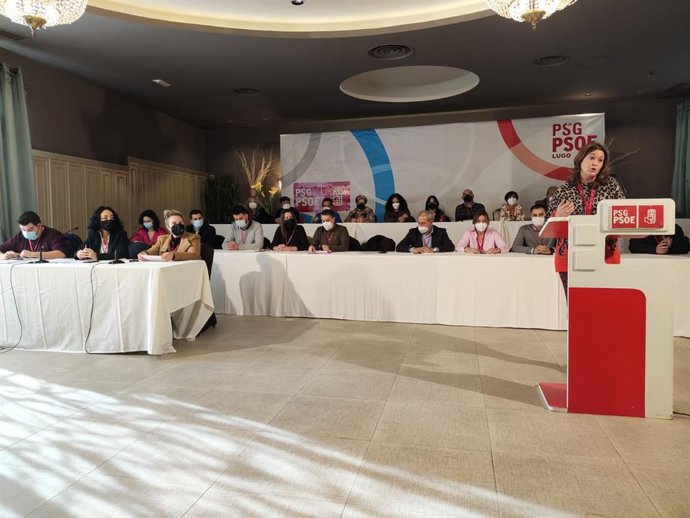 La secretaria xeral saliente del PSOE de Lugo, Patricia Otero, interviene en el comité provincial