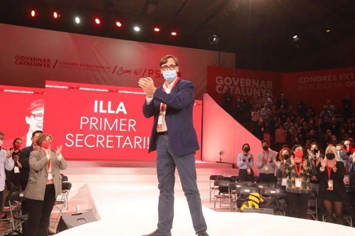 Salvador Illa (PSC) després de ser proclamat primer secretari del PSC al Congrés Extraordinari.