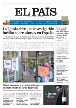 Portada El País, 19 de diciembre de 2021