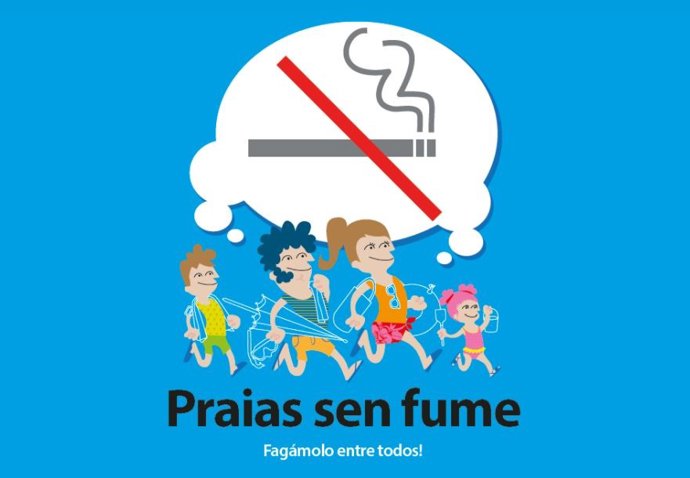 Cartel de la iniciativa 'Praias sen fume' de la Consellería de Sanidade.