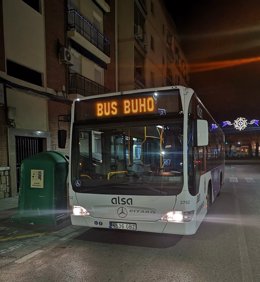 Un autobús urbano presta el servicio nocturno, denominado 'Bus Búho'.