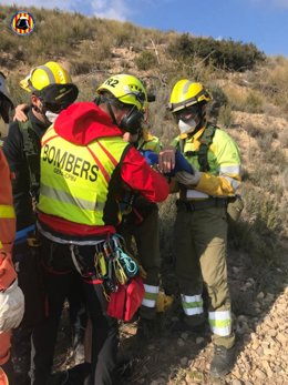 Rescatan a un ciclista herido tras sufrir una caída en Llíria