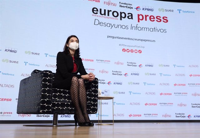 La ministra de Justicia, Pilar Llop, en un desayuno Informativo de Europa Press, en el Auditorio El Beatriz Madrid, a 20 de diciembre de 2021, en Madrid, (España).