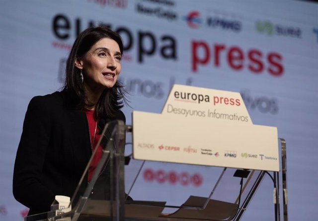 La ministra de Justicia, Pilar Llop, interviene en un desayuno Informativo de Europa Press, en el Auditorio El Beatriz Madrid, a 20 de diciembre de 2021, en Madrid, (España).