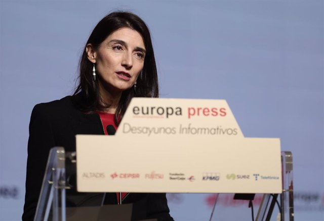 La ministra de Justicia, Pilar Llop, interviene en un desayuno Informativo de Europa Press, en el Auditorio El Beatriz Madrid, a 20 de diciembre de 2021, en Madrid, (España).