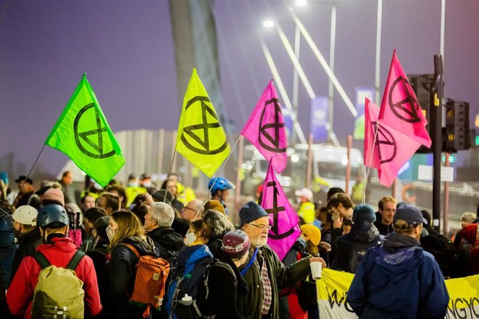 Archivo - Imagen de archivo de una protesta de Extinction Rebellion en Glasgow.
