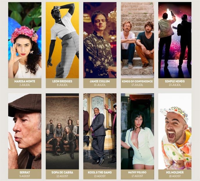 Cartel con los primeros nombres anunciados para el 60 Festival de la Porta Ferrada en Sant Feliu de Guíxols (Girona).