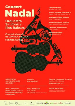 Cartel del 'Concierto de Navidad' de la Orquesta Sinfónica de Baleares.