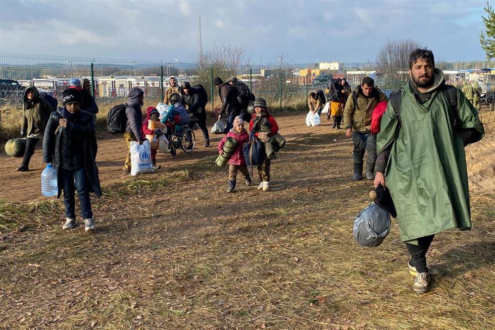 Archivo - Migrantes en la frontera bielorrusa