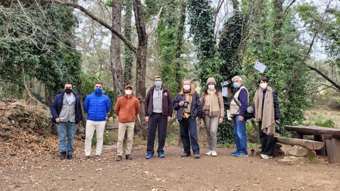 Periodistas especializados en su visita a la provincia de Huelva.