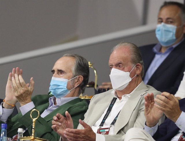 El Rey emérito Juan Carlos I durante un partido de Rafa Nadal en Abu Dhabi